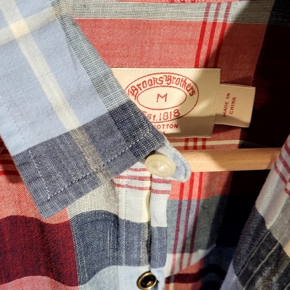 Brooks Brothers Plaid Cotton Button Down - Picture 3 of 6